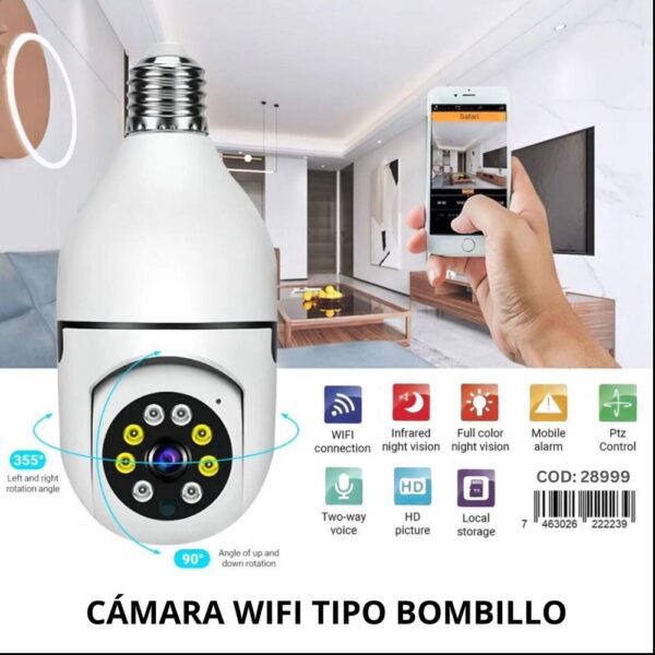 Cámara Wifi Tipo Bombillo